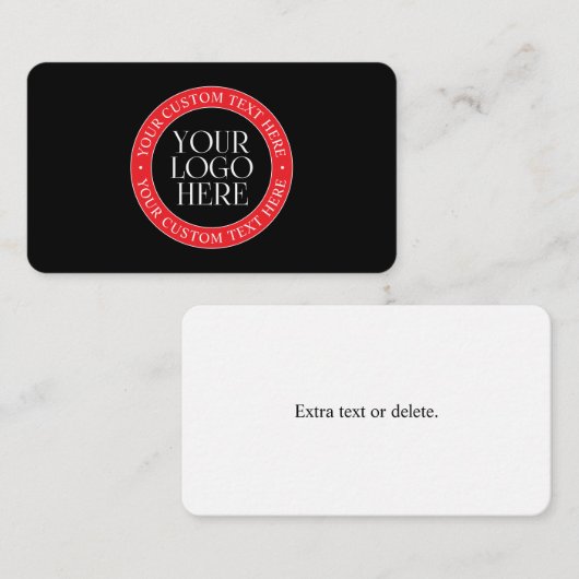 Uw Logo of een ander Afbeelding | Zwart Rood & Wit Informatiekaartje (Voorkant / Achterkant)