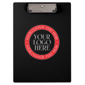 Uw Logo of een ander Afbeelding | Zwart Rood & Wit Klembord (Voorkant)
