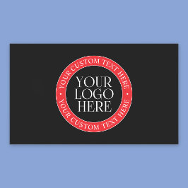 Uw Logo of een ander Afbeelding | Zwart Rood & Wit Rechthoekige Sticker