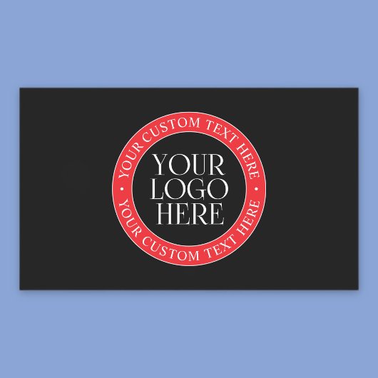 Uw Logo of een ander Afbeelding | Zwart Rood & Wit Rechthoekige Sticker