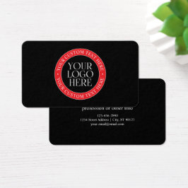 Uw Logo of een ander Afbeelding | Zwart Rood & Wit Visitekaartje