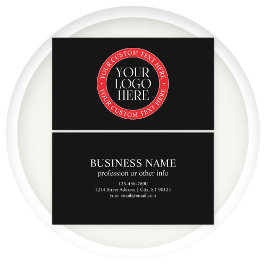 Uw Logo of een ander Afbeelding | Zwart Rood & Wit Visitekaartje