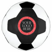 Uw Logo of een ander Afbeelding | Zwart Rood & Wit Voetbal (Voorkant)