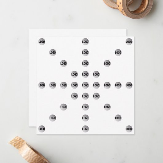 Uw Logo of een geüpload Afbeelding | sterpatroon Notitiekaartje (Voorkant / Achterkant in situ)