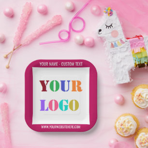 Uw Logo of Foto Aangepaste Tekst Party Paper Borde Papieren Bordje