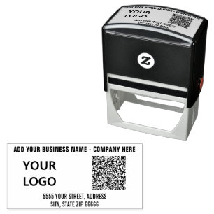 Uw Logo of foto adres QR code stempel voorbeeld