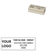 Uw logo of foto adres rubber stempel sjabloon (Gestempeld)