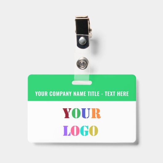 Uw Logo of Foto Naam Zakelijk Badge Voorbeeld (Voorzijde met clip)