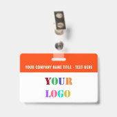 Uw Logo of Foto Naam Zakelijk Badge Voorbeeld (Achterkant met clip)
