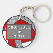 Uw LOGO of FOTO op achterzijde van volleybalSleute Sleutelhanger (Achterkant)