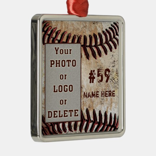 Uw Logo of Foto Persoonlijke Baseball Ornamenten (Rechts)