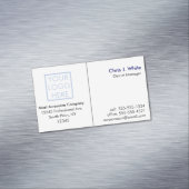 Uw Logo of foto Simple Plain White Professional Magnetisch Visitekaartje (Voorbeeld)