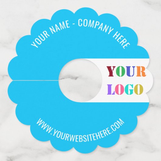 Uw Logo- of Fototekst en kleuren Label van glas (Voorkant)