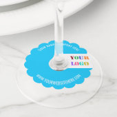 Uw Logo- of Fototekst en kleuren Label van glas (Dichtbij)