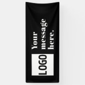 Uw logo of geüpload afbeelding & bewerkbare retro spandoek (Verticaal)