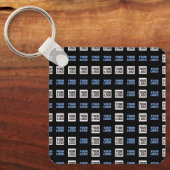 Uw Logo of geüploade Afbeelding | geometrisch patr Sleutelhanger (Voorkant)