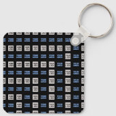 Uw Logo of geüploade Afbeelding | geometrisch patr Sleutelhanger (Achterkant)