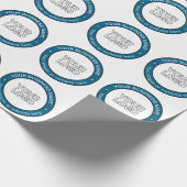 Uw logo of ontwerp & aanpasbare cirkeltekst cadeaupapier (Hoek)