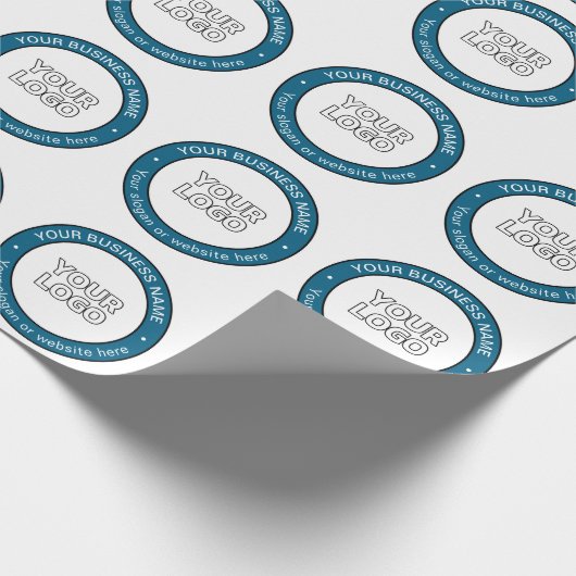 Uw logo of ontwerp & aanpasbare cirkeltekst cadeaupapier (Hoek)