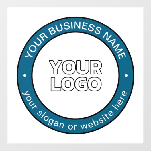 Uw logo of ontwerp & aanpasbare cirkeltekst raamsticker (Vel)