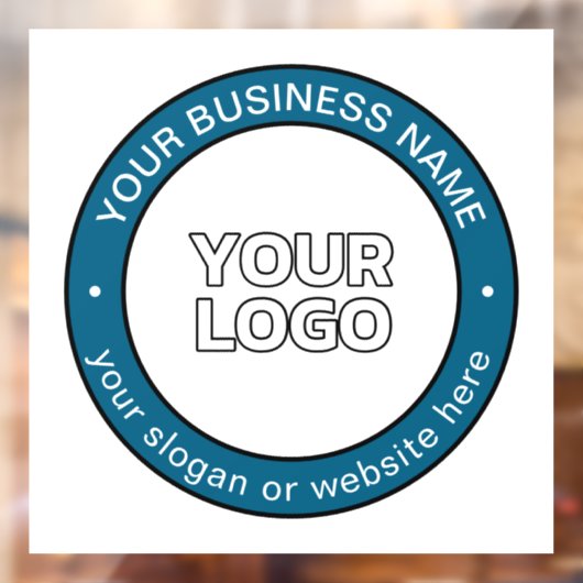 Uw logo of ontwerp & aanpasbare cirkeltekst raamsticker (Vel 2)