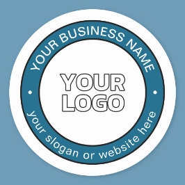 Uw logo of ontwerp & aanpasbare cirkeltekst ronde sticker