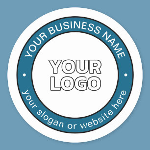 Uw logo of ontwerp & aanpasbare cirkeltekst ronde sticker