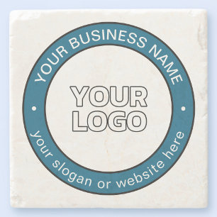 Uw logo of ontwerp & aanpasbare cirkelvormige teks stenen onderzetter