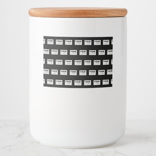 Uw logo of ontwerp | bewerkbare kleur achtergrond voedselcontainer etiket (Voorkant)