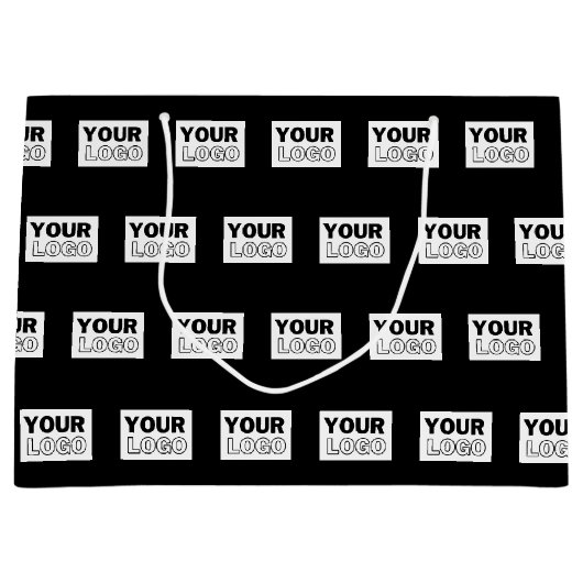 Uw Logo of ontwerp | Bewerkbare kleurenachtergrond Groot Cadeauzakje (Voorkant)