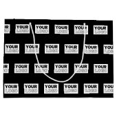 Uw Logo of ontwerp | Bewerkbare kleurenachtergrond Groot Cadeauzakje (Achterkant)