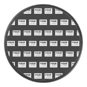 Uw Logo of ontwerp | Bewerkbare kleurenachtergrond Hockey Puck (Voorkant)