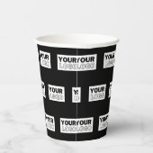 Uw Logo of ontwerp | Bewerkbare kleurenachtergrond Papieren Bekers (Rechts)