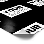 Uw Logo of ontwerp | Bewerkbare kleurenachtergrond Perfect Poster (Hoek)