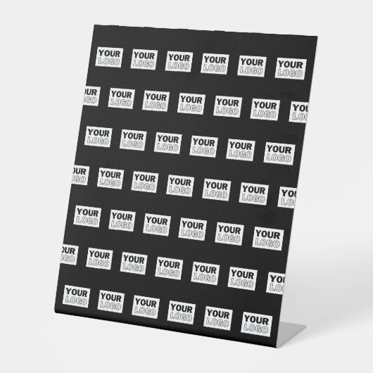 Uw Logo of ontwerp | Bewerkbare kleurenachtergrond Reclamebord Met Voetstuk (Voorkant)