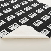 Uw Logo of ontwerp | Bewerkbare kleurenachtergrond Sherpa Deken (3/4)