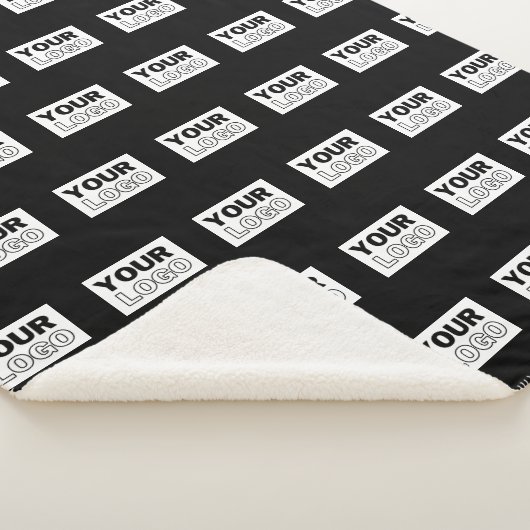 Uw Logo of ontwerp | Bewerkbare kleurenachtergrond Sherpa Deken (3/4)