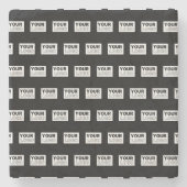 Uw Logo of ontwerp | Bewerkbare kleurenachtergrond Stenen Onderzetter (Voorkant)