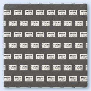 Uw Logo of ontwerp   Bewerkbare kleurenachtergrond Stenen Onderzetter