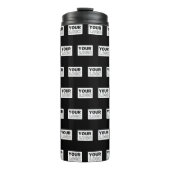 Uw Logo of ontwerp | Bewerkbare kleurenachtergrond Thermosbeker (Voorkant)