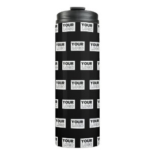 Uw Logo of ontwerp   Bewerkbare kleurenachtergrond Thermosbeker