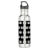 Uw Logo of ontwerp | Bewerkbare kleurenachtergrond Waterfles (Achterkant)