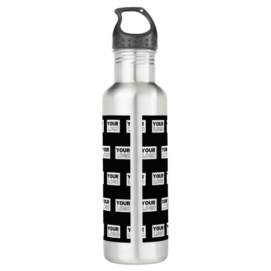 Uw Logo of ontwerp | Bewerkbare kleurenachtergrond Waterfles (Achterkant)