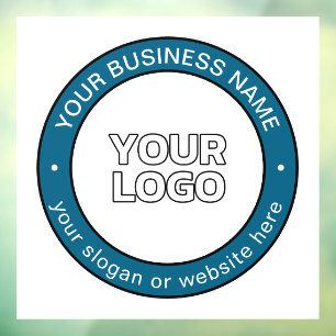 Uw logo of ontwerp en aanpasbare cirkelvormige tek raamsticker