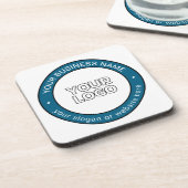 Uw Logo of ontwerp en  circulaire tekst Bier Onderzetter (Linkerzijde)