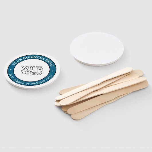 Uw Logo of ontwerp en  circulaire tekst Handwaaier (Niet-gemonteerd)