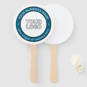 Uw Logo of ontwerp en  circulaire tekst Handwaaier (Voorkant en achterkant)