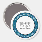 Uw Logo of ontwerp en  circulaire tekst Magneet (Voorkant / Achterkant)
