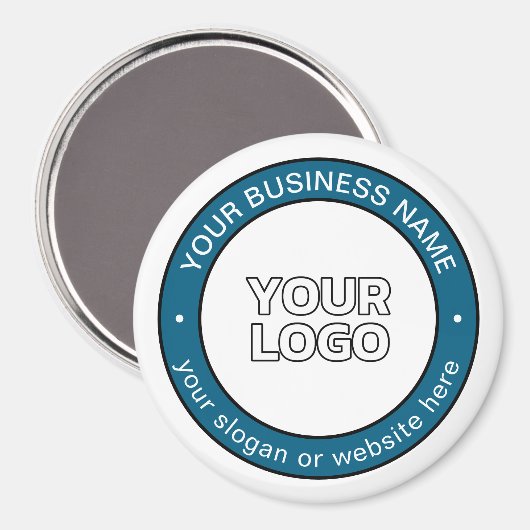 Uw Logo of ontwerp en circulaire tekst Magneet (Voorkant / Achterkant)