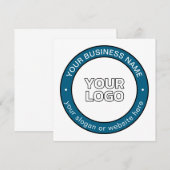 Uw Logo of ontwerp en  circulaire tekst Notitiekaartje (Voorkant / Achterkant)